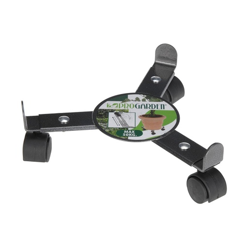 [S7901394] Flowerpot Standt with Wheels Adjustable Grey Metal (30 cm)