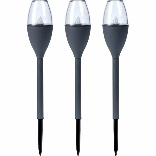 [S7910678] Set of solar garden torch lights Progarden Dark grey 21 x 8 x 31 cm Plastic