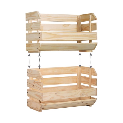 [S7905416] Stackable Organising Box Astigarraga 60 x 28,5 x 35,3 cm Wood Pinewood