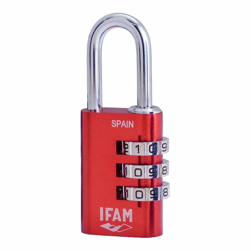 [S7912182] Combination padlock IFAM Combi30 Aluminium Red