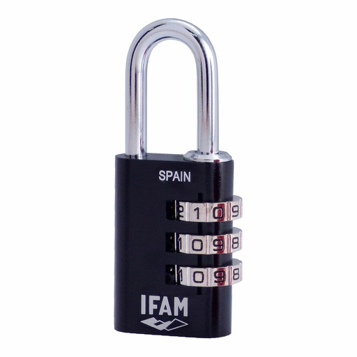 [S7912180] Combination padlock IFAM Combi30 Aluminium Black