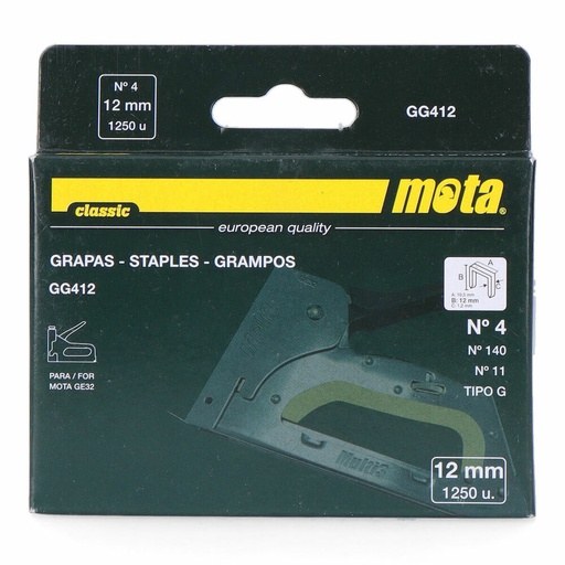 [S7911287] Staples Mota gg412 1000 Unidades 12 mm Nº 4