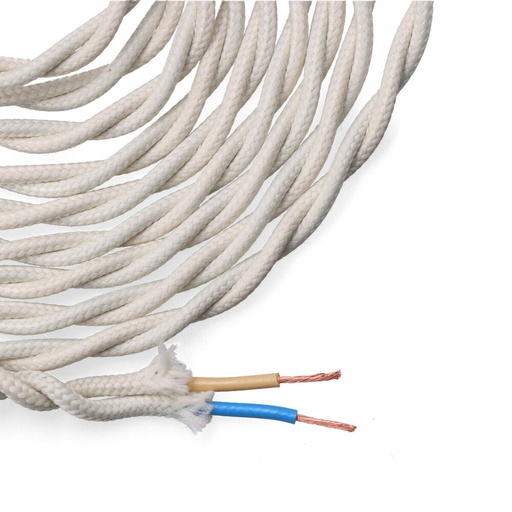 [S7901433] Cable EDM 11879 White 2 x 0,75 mm 5 m Cotton