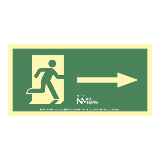 [S7907513] Sign Normaluz Evacuación flecha derecha PVC 32 x 16 cm