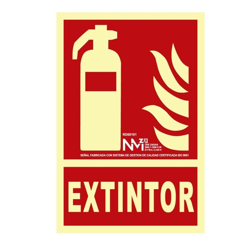 [S7907018] Sign Normaluz Extintor PVC