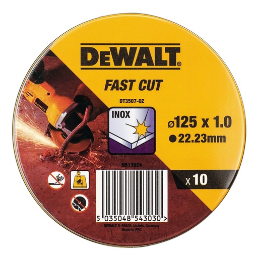 [S7911693] Cutting disc Dewalt Fast Cut dt3507-qz 10Units 115 x 1 x 22,23 mm