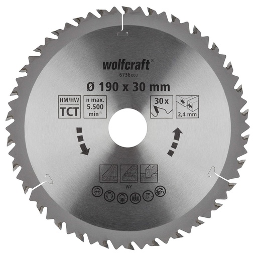 [S7917541] Cutting disc Wolfcraft 6736000 Ø190 X 2,4 mm