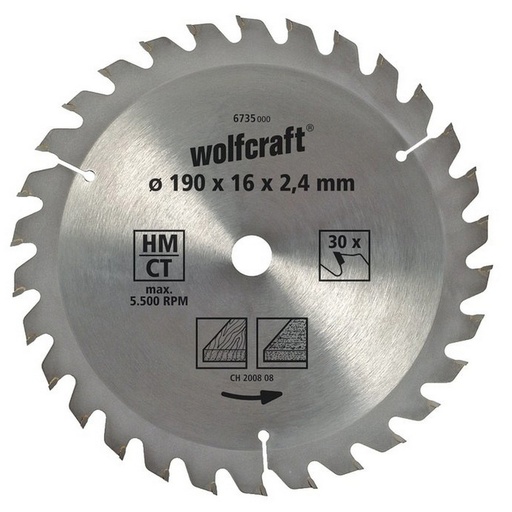 [S7917538] Cutting disc Wolfcraft 6733000 160 x 2,4 mm