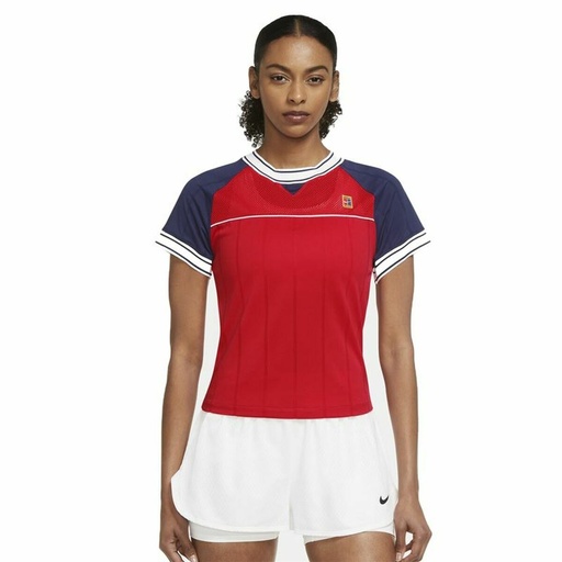 [S6469953] Women’s Short Sleeve T-Shirt Nike Tennis Blue Red