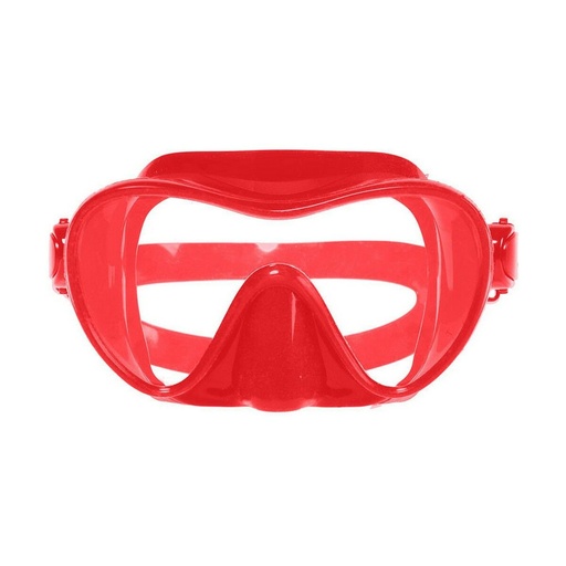 [S1128372] Diving Mask Red Silicone Adults