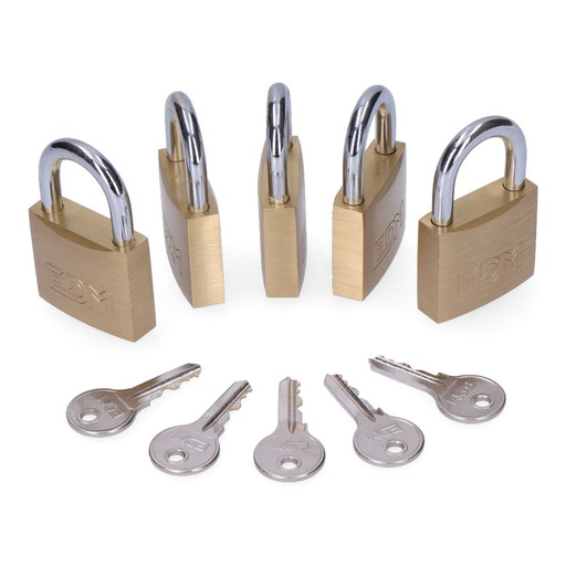 [S7904314] Key padlock EDM 85245 Brass 40 x 23 mm (5 Units)