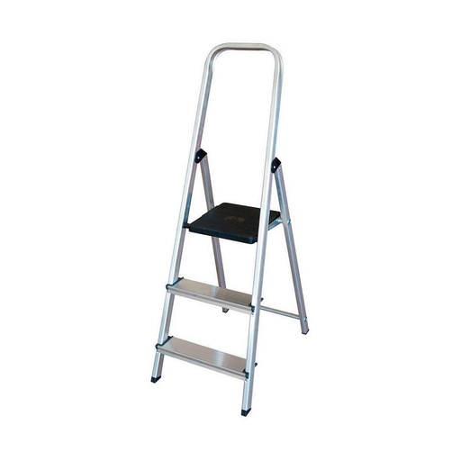 [S7904809] 3-step folding ladder EDM Aluminium (40 x 10,5 x 126 cm)