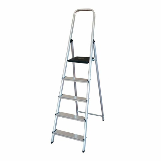 [S7904811] 5-step folding ladder EDM Aluminium (45 x 10,5 x 172 cm)