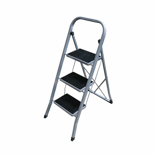 [S7914090] 3-step folding ladder EDM Grey Steel (47 x 71 x 105 cm)