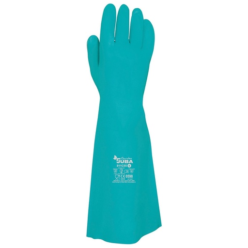 [S7917890] Work Gloves JUBA Green Satin finish Nitrile Pool