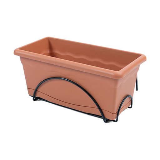 [S7907620] Planter with Dish Plastiken Terracotta polypropylene 60 x 24 cm