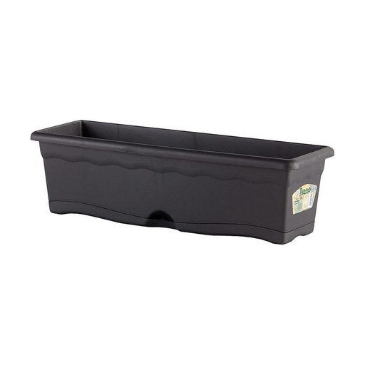 [S7907700] Planter with Dish Plastiken Anthracite polypropylene 40 x 20 cm