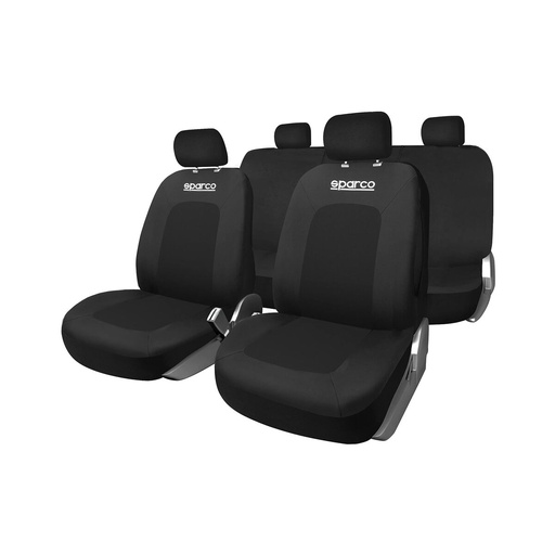 [S37113500] Car Seat Covers Sparco Sport Black