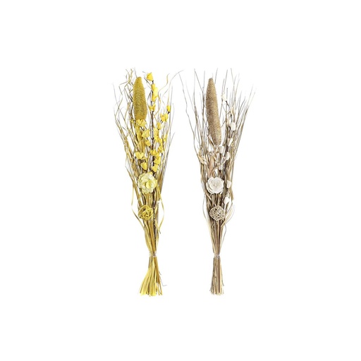 [S3030668] Bunch DKD Home Decor Natural Golden White Yellow Dried flower (30 x 30 x 100 cm) (2 Units)