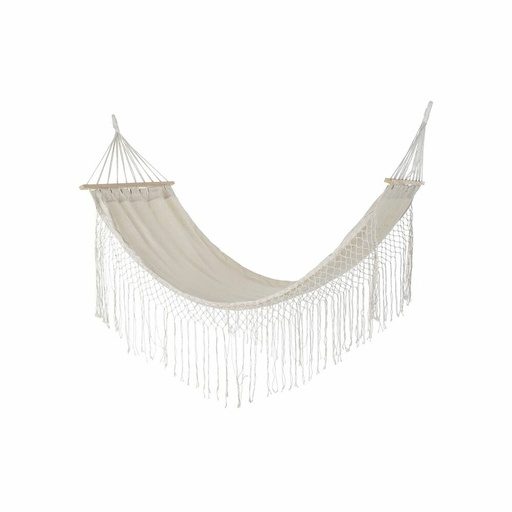 [S3033430] Hammock DKD Home Decor Beige Polyester Cotton Pinewood Fringe (280 x 100 x 130 cm)