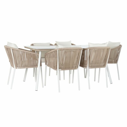 [S3033405] Table set with chairs DKD Home Decor Beige 78 cm 163 x 95 x 6 cm  