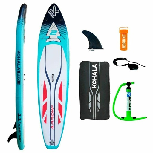 [S2422991] Inflatable Paddle Surf Board with Accessories Kohala Arrow 2 Blue ( 335 x 75 x 15  cm)