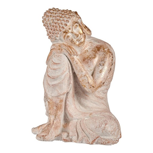 [S3610554] Decorative Garden Figure Ibergarden CC20445 White Golden Polyresin 35,5 x 54,5 x 42 cm Buddha