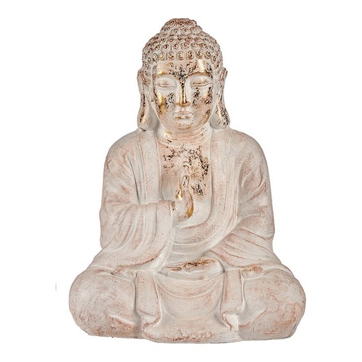 [S3610542] Decorative Garden Figure Ibergarden CC20412 White Golden Polyresin 23,5 x 49 x 36 cm Buddha