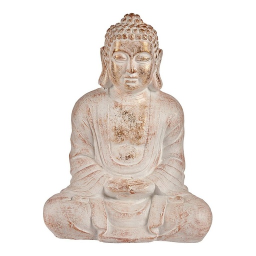 [S3610556] Decorative Garden Figure Ibergarden CC20411 White Golden Polyresin 25 x 57 x 42,5 cm Buddha