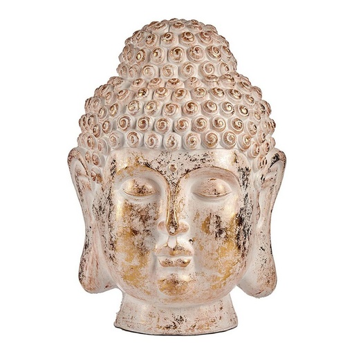[S3610536] Decorative Garden Figure Ibergarden CC20432 White Golden Polyresin 45,5 x 68 x 48 cm Head Buddha