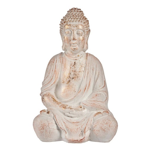 [S3610544] Decorative Garden Figure Ibergarden CC20448 White Golden Polyresin 24,5 x 50 x 31,8 cm Buddha