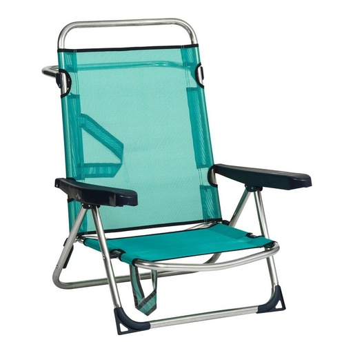 [S2415379] Beach Chair Alco Aluminium Multi-position Foldable Green 62 x 82 x 65 cm (62 x 82 x 65 cm)