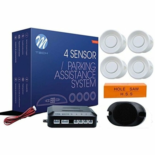 [S3702621] Parking Sensor M-Tech CP7W White 4 pcs 0,3 - 3 m